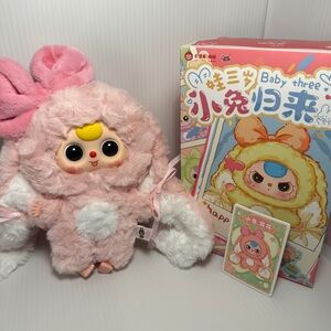 Baby Three Bunny Returns – Pink Bunny – Boba Eyes - New